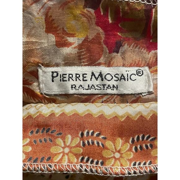 PIERRE MOSAIC Rajastan Silk Blend Multifabric Panel Mixed Print Scarf from India - Picture 4 of 14